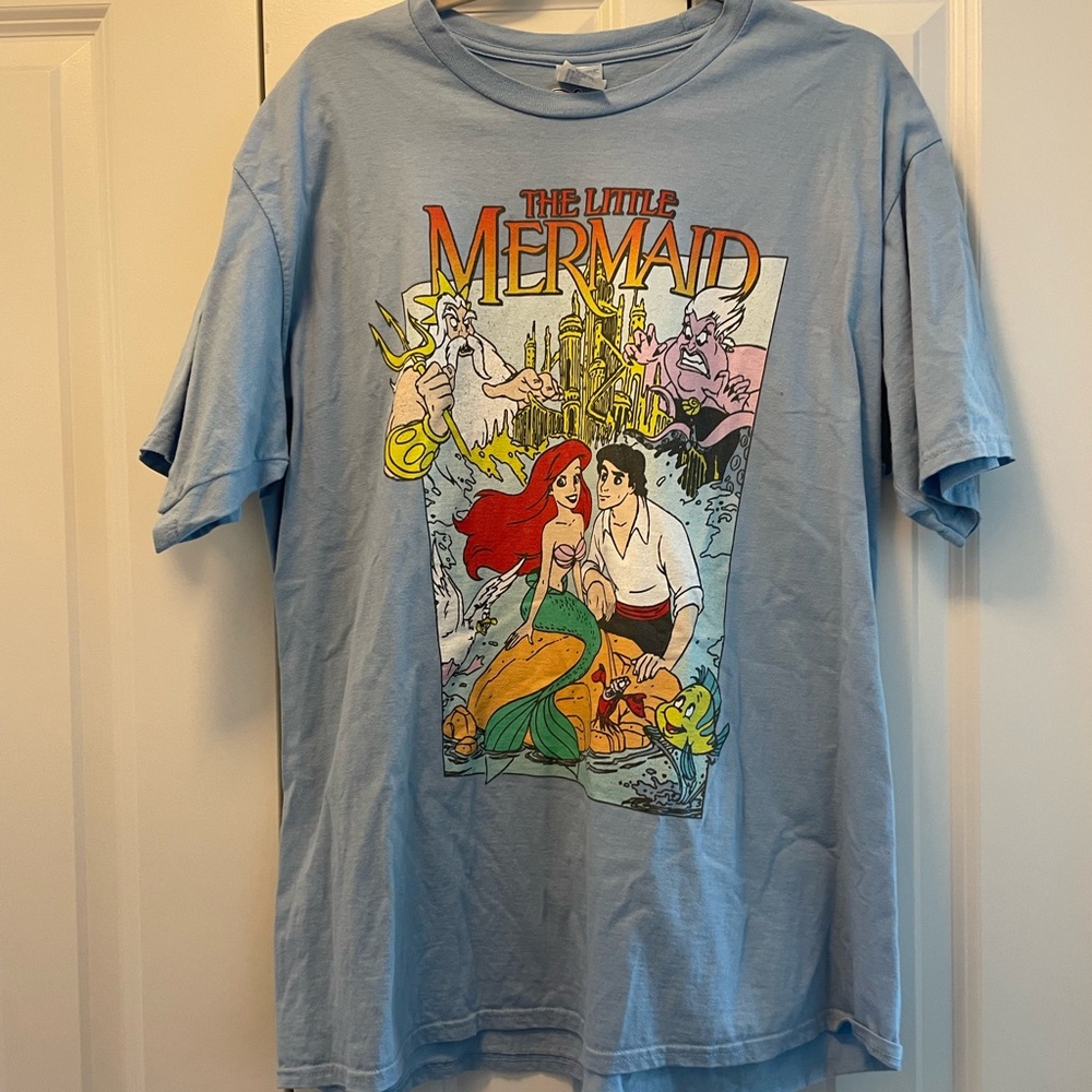 Disney Princess The Little Mermaid Retro Cover T-Shirt Ariel Blue XL
